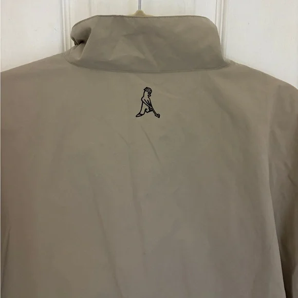 NWT!! Ping Brand Pull-Over Short Sleeve Rain Jacket in Khaki with Crest Logo - Picture 5 of 10